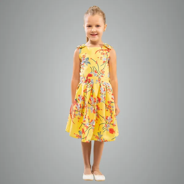 Yellow_Baby_Girls_Casual_Dress_Shoulder_Bow_Kids_Summer_Party_Sleeveless_Dresses