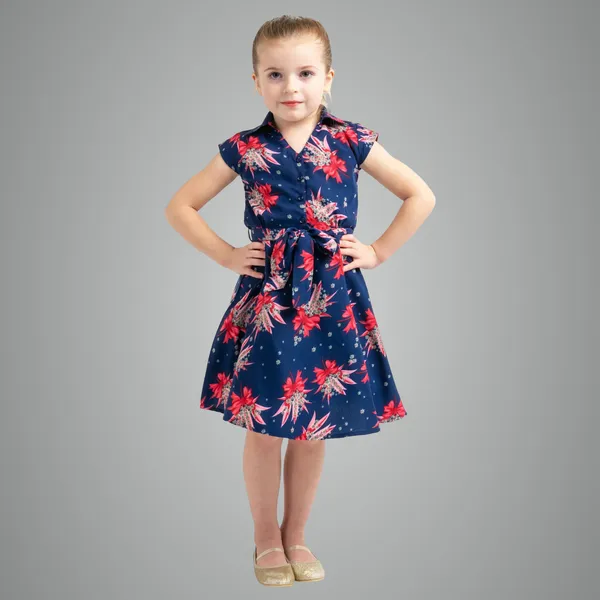 Navy_Baby_Girls_Casual_Dress_V_Neck_Kids_Summer_Party_Cap_Sleeves_Dresses