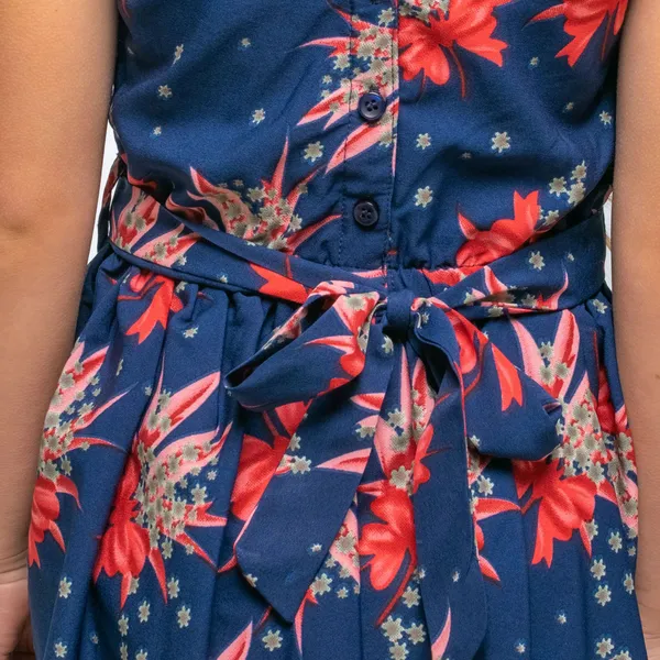 Navy_Baby_Girls_Casual_Dress_Shoulder_Collar_Kids_Summer_Party_Half_Sleeves_Dresses