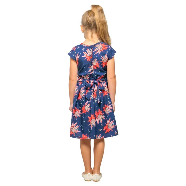 Navy_Baby_Girls_Casual_Dress_Shoulder_Collar_Kids_Summer_Party_Half_Sleeves_Dresses