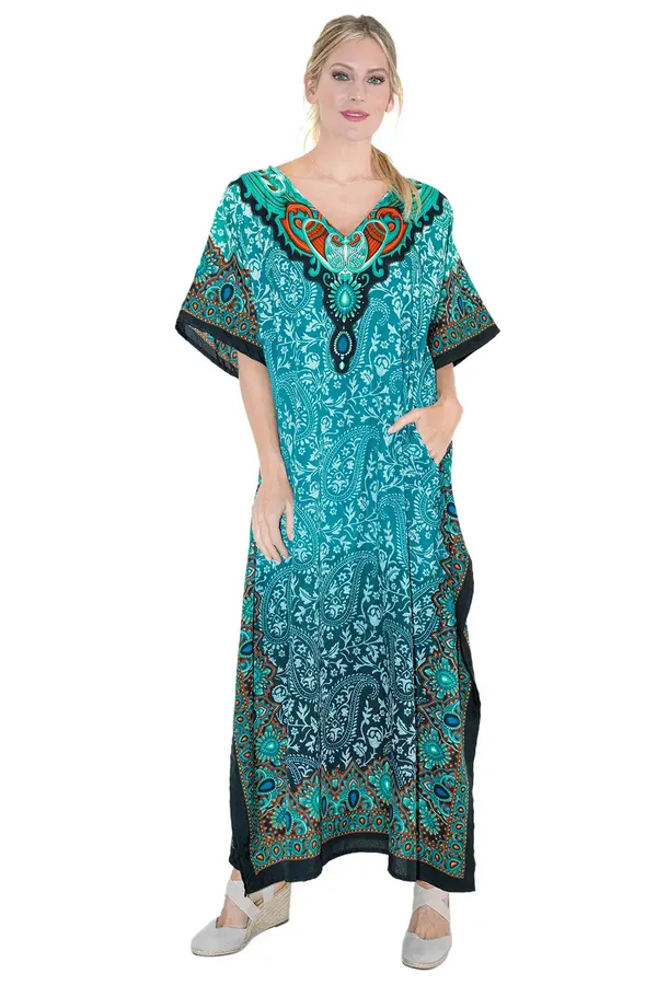 Elegant_Teal_Kaftan_Dresses_for_Women_-_Ideal_for_Loungewear_&_Swimwear_Modern_Caftans_Long_Dresses