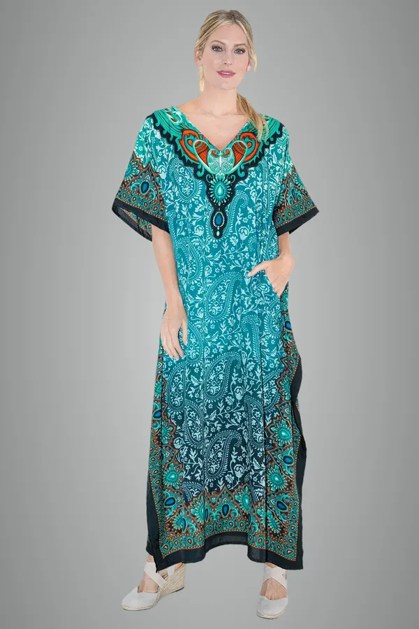 Elegant_Teal_Kaftan_Dresses_for_Women_-_Ideal_for_Loungewear_&_Swimwear_Modern_Caftans_Long_Dresses