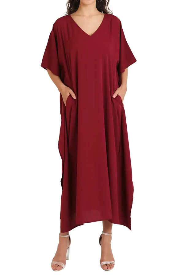 Elegant_Burgundy_Kaftan_Dresses_for_Women_-_Ideal_for_Loungewear_&_Swimwear_Modern_Caftans_Long_Dresses