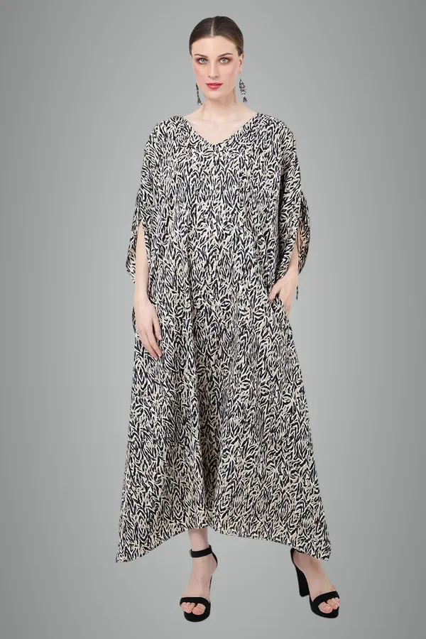 Moss_Crepe_Kaftans_For_Women_|_White_And_Black