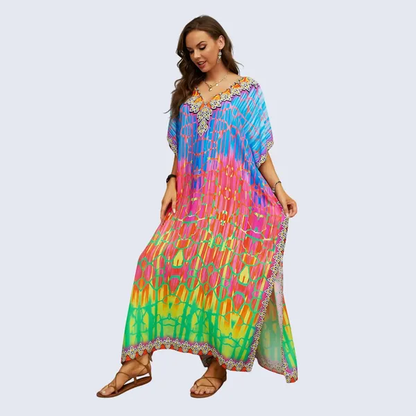 Kaftan_Summer_Dresses,_Braided_V-Neck_-_Tropical