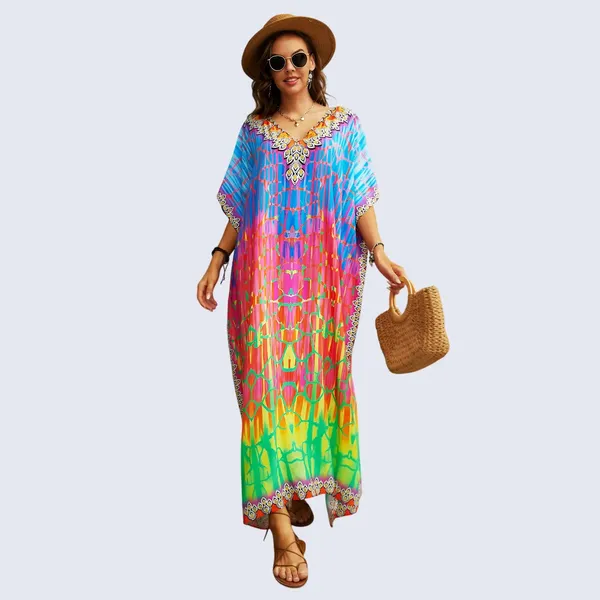 Kaftan_Summer_Dresses,_Braided_V-Neck_-_Tropical