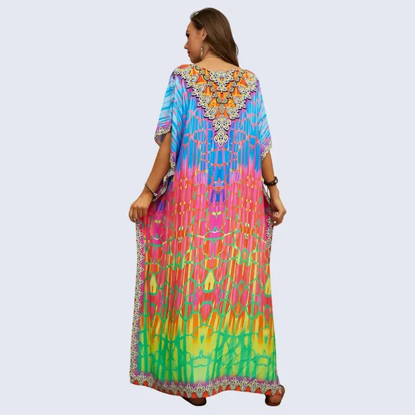 Kaftan_Summer_Dresses,_Braided_V-Neck_-_Tropical