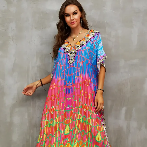 Kaftan_Summer_Dresses,_Braided_V-Neck_-_Tropical