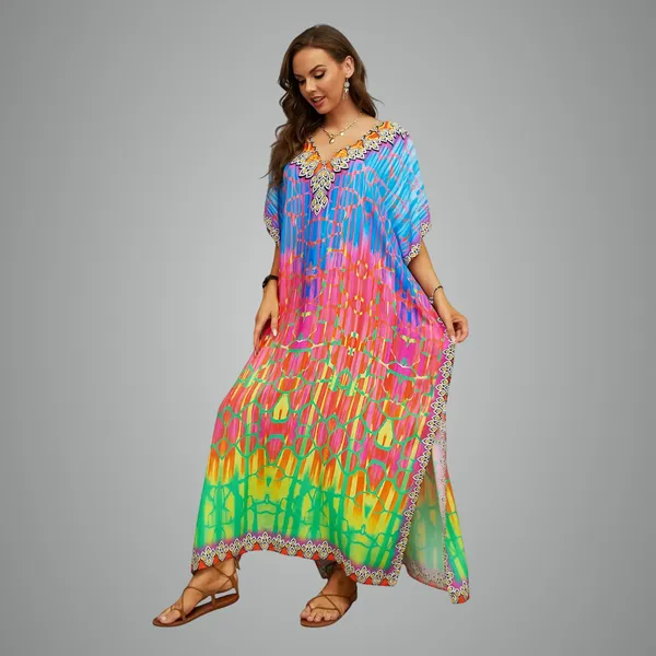 Kaftan_Summer_Dresses,_Braided_V-Neck_-_Tropical