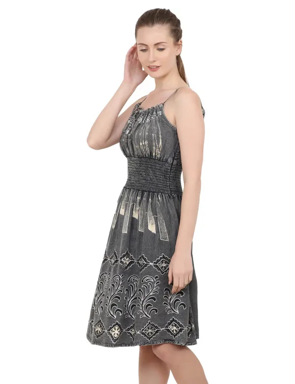 Black_100%_Viscose_Midi_Dresses_For_Women