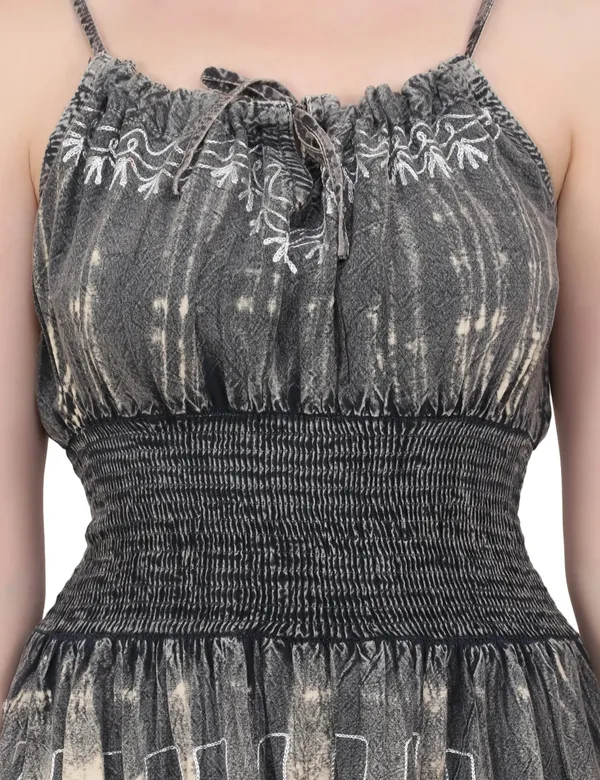 Black_100%_Viscose_Midi_Dresses_For_Women