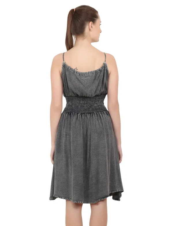 Black_100%_Viscose_Midi_Dresses_For_Women