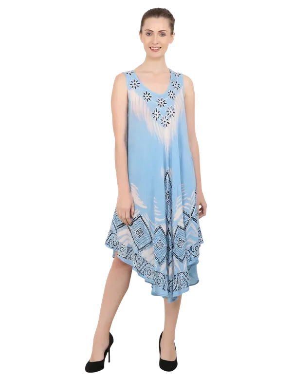 Blue_100%_Viscose_Midi_Dresses_For_Women