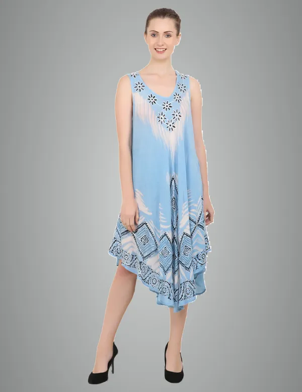 Blue_100%_Viscose_Midi_Dresses_For_Women
