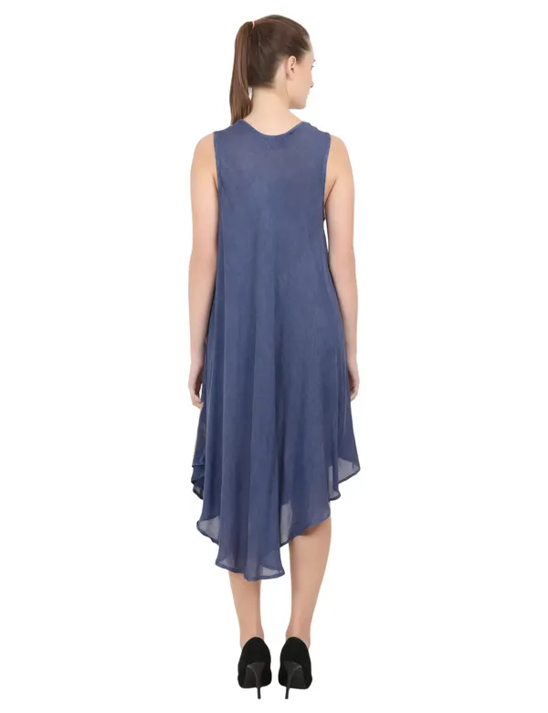 Navy_100%_Viscose_Midi_Dresses_For_Women