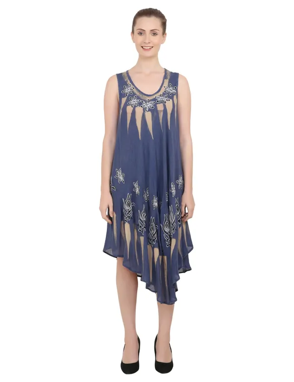 Navy_100%_Viscose_Midi_Dresses_For_Women