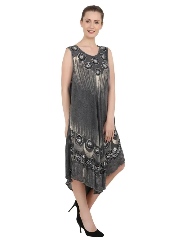 Midi_Dresses_For_Women_|_100%_Viscose_|_Black