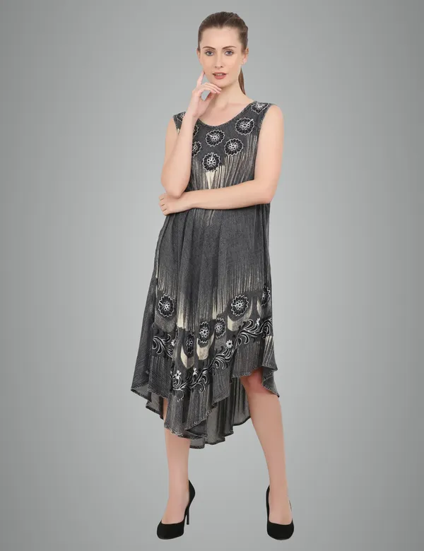 Midi_Dresses_For_Women_|_100%_Viscose_|_Black