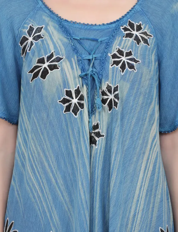 Blue_100%_Viscose_Midi_Dresses_For_Women