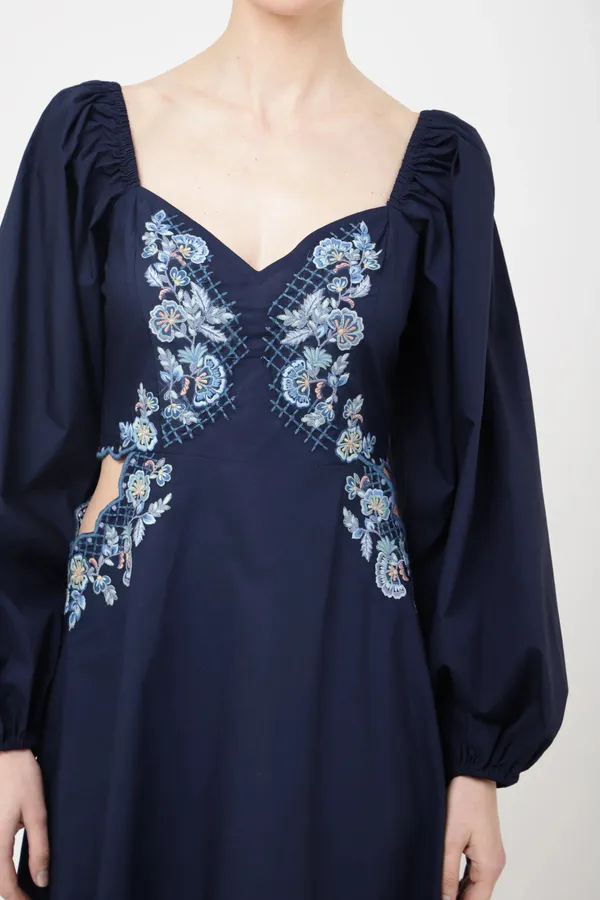 Blue_Poplin_Midi_Dresses_For_Women