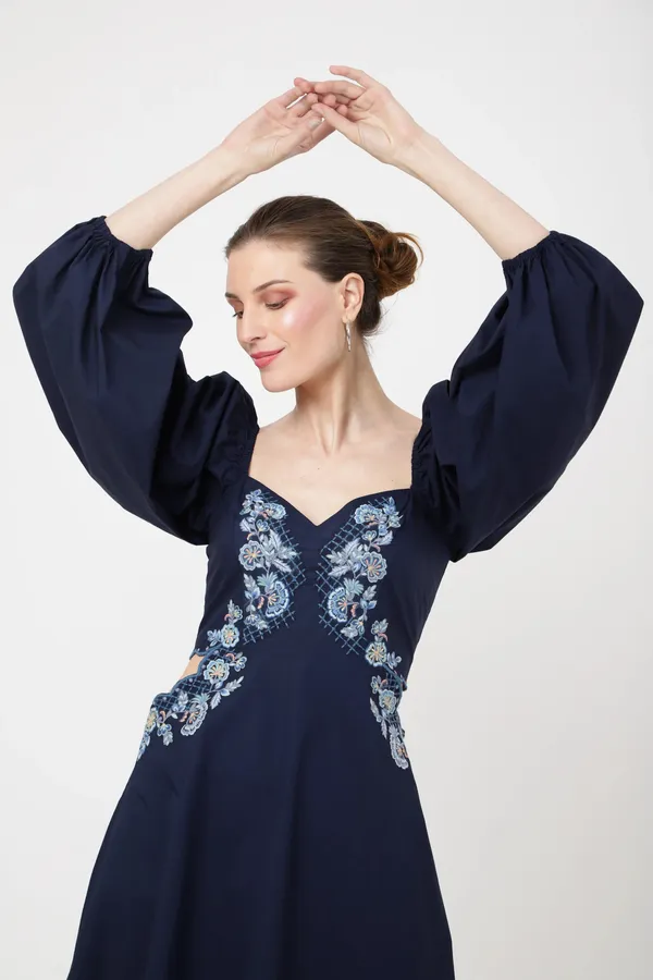 Blue_Poplin_Midi_Dresses_For_Women
