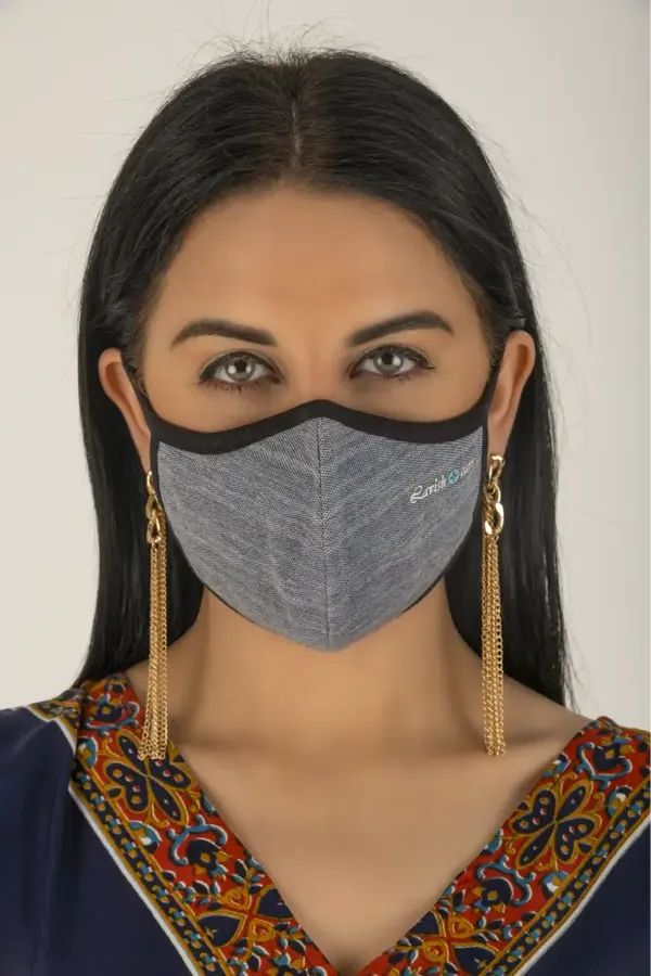 Grey_95%_Cotton_&_5%_Spandex_Mask_For_Women