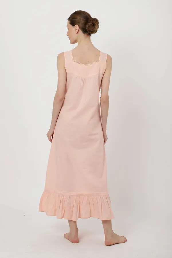 Peach_100%_Cotton_Night_Dresses_For_Women