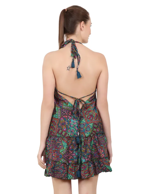Green_100%_Polyester_Casual_Dresses_For_Women