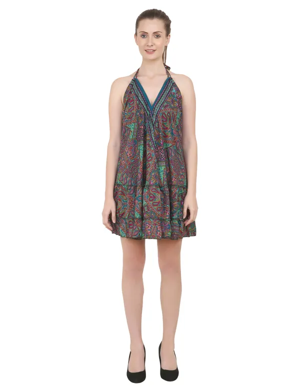 Green_100%_Polyester_Casual_Dresses_For_Women
