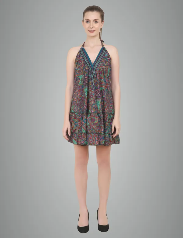 Green_100%_Polyester_Casual_Dresses_For_Women