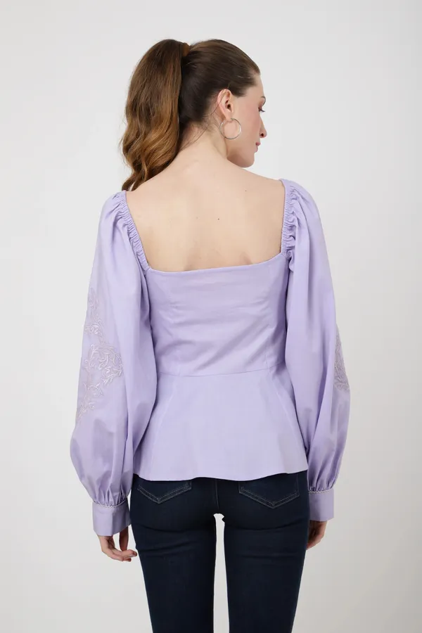 Peplum_Top_with_Square_Neckline,_Lace_Inserts_Embroidery_Tonal_Colors_Centre_Front_Button_Opening_for_Women