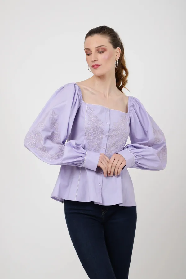 Peplum_Top_with_Square_Neckline,_Lace_Inserts_Embroidery_Tonal_Colors_Centre_Front_Button_Opening_for_Women