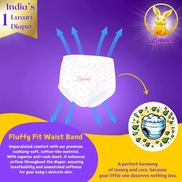 Bunnies_Super_Comfort_Pant_Style_Baby_Diapers,_Cotton_Ultra_Soft_Diaper_With_Leakage_Guard_&_Anti-Bacterial,_Moisture_Lock_Upto_12_Hrs,_Pack_Of_25_Diapers