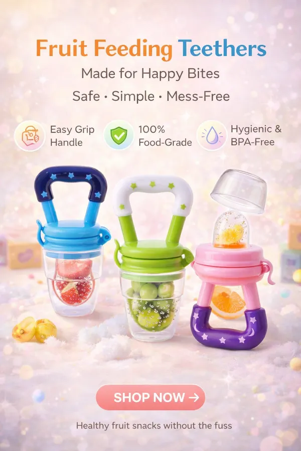 BUNNIES_Baby_Baby_Fruit_Feeder_–_Silicone_Food_&_Fruit_Nibbler_with_Extra_Mesh,_Soft_Pacifier_Feeder_&_Teether_for_Infants,_Bunny_Design_(random_color)