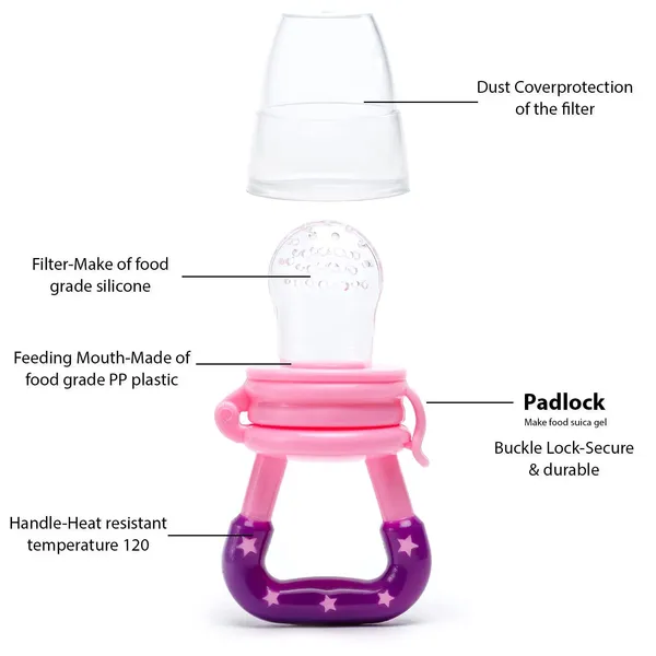 BUNNIES_Baby_Baby_Fruit_Feeder_–_Silicone_Food_&_Fruit_Nibbler_with_Extra_Mesh,_Soft_Pacifier_Feeder_&_Teether_for_Infants,_Bunny_Design_(random_color)