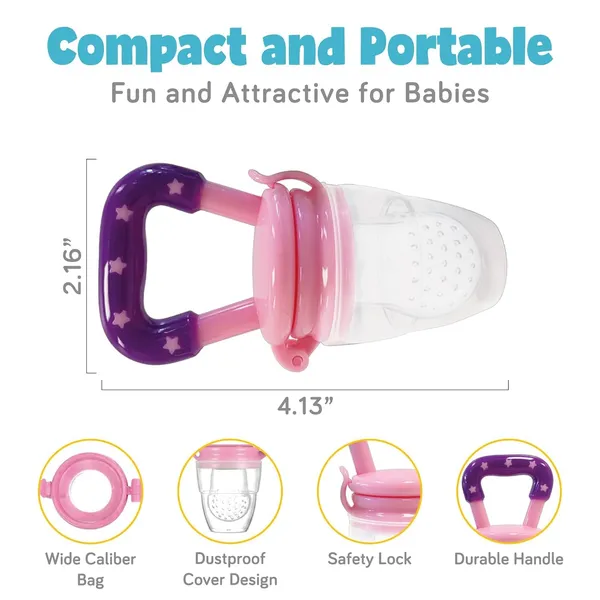 BUNNIES_Baby_Baby_Fruit_Feeder_–_Silicone_Food_&_Fruit_Nibbler_with_Extra_Mesh,_Soft_Pacifier_Feeder_&_Teether_for_Infants,_Bunny_Design_(random_color)