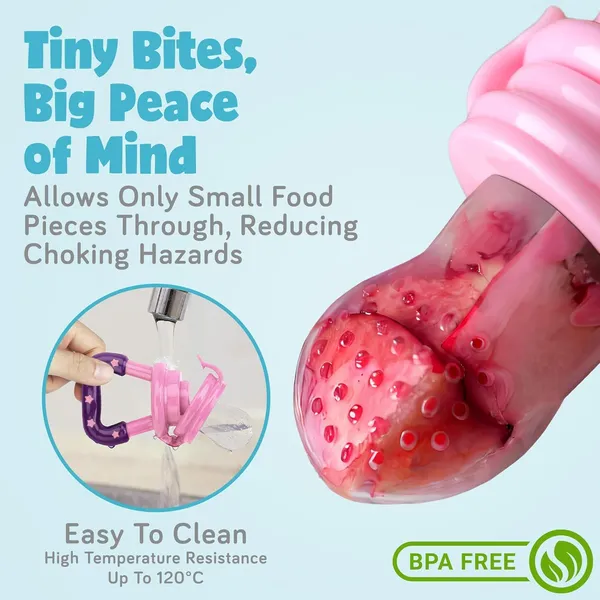 BUNNIES_Baby_Baby_Fruit_Feeder_–_Silicone_Food_&_Fruit_Nibbler_with_Extra_Mesh,_Soft_Pacifier_Feeder_&_Teether_for_Infants,_Bunny_Design_(random_color)