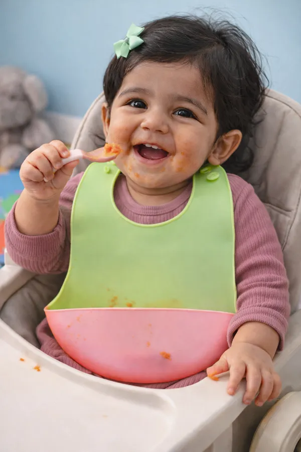 BUNNIES_Waterproof_Silicone_Baby_Bib_for_Feeding_&_Weaning,_Adjustable_Neckline_with_Buttons,_BPA_Free,_Washable_&_Reusable,_6-36_Months,_Soft,_Mess_Proof_Baby_Feeding_Bib,_Odourless_(Random_color_design)