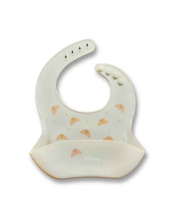 BUNNIES_Waterproof_Silicone_Baby_Bib_for_Feeding_&_Weaning,_Adjustable_Neckline_with_Buttons,_BPA_Free,_Washable_&_Reusable,_6-36_Months,_Soft,_Mess_Proof_Baby_Feeding_Bib,_Odourless_(Random_color_design)