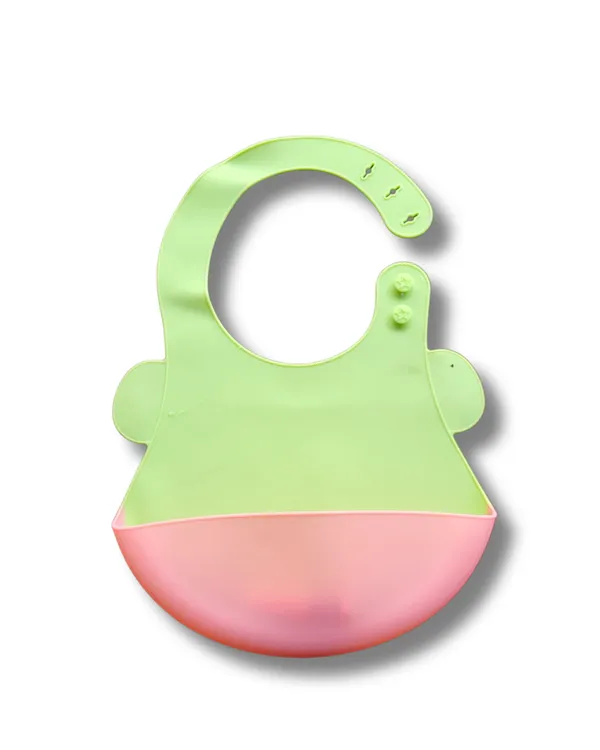 BUNNIES_Waterproof_Silicone_Baby_Bib_for_Feeding_&_Weaning,_Adjustable_Neckline_with_Buttons,_BPA_Free,_Washable_&_Reusable,_6-36_Months,_Soft,_Mess_Proof_Baby_Feeding_Bib,_Odourless_(Random_color_design)