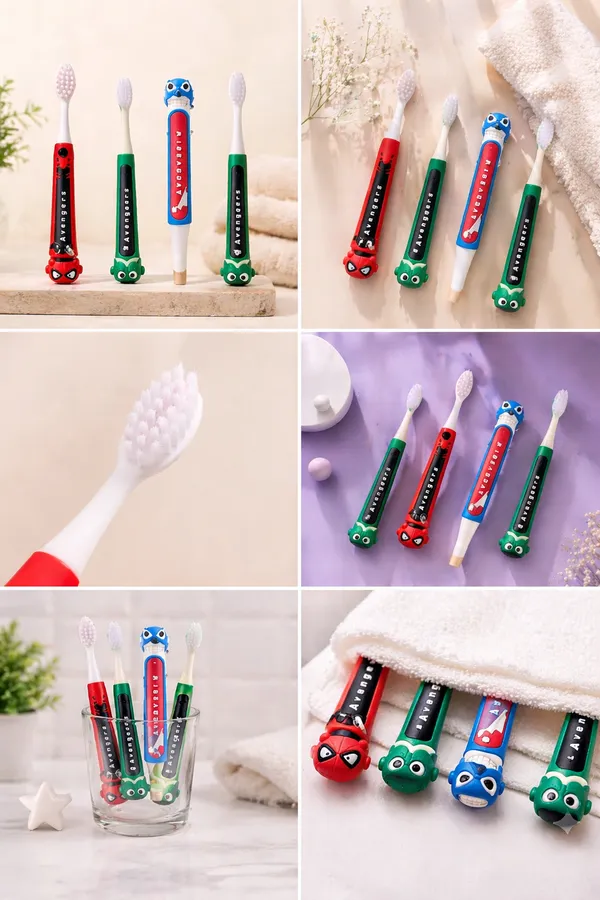 Bunnies_Kids_Toothbrush_Cartoon_Design_(_pack_of_1_),_Ultra_Soft_Manual_Toothbrush_for_Toddlers_and_Children_3-12_Years,_Extra_Microfiber_Bristles_for_Gentle_Cleaning,_Boys_and_Girls_Toothbrush_with_Non-Slip_Comfortable_Handle_(hulk)