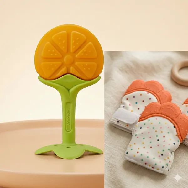 Silicone_Fruit_Teether_For_Baby_|_Fruit_Shape_Soft_Teething_Chew_Toys_For_Newborn_Babies_+_Silicone_Baby_Soft_Teething_Mitten_Teether_Glove_(1_Fruit_+_3_Mitten)|Teether_For_3_To_6_Months_Baby|Teething_Pain_Relief_Toy_Glove|Natural_Remedy_For_Infants