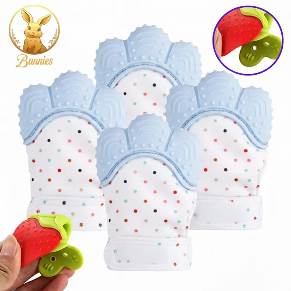 Multicolor_Silicone_Fruit_Teether_for_Baby_Fruit_Shape_Soft_Teething_Chew_Toys_And_Multicolor_Silicone_Baby_Soft_Teething_Mitten_Teether_Glove_Teether_(3_Fruit_+4_Mitten)_For_3_To_6_Months_Baby