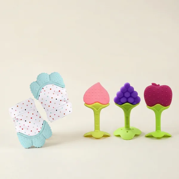 Bunnies_Baby_Teether_Mittens_Gloves_With_Fruit_Shape_Chew_Toy_For_Newborn,_Infant_&_Toddlers_|_Silicone_Teething_Gloves_For_3-36_Months_|_Soft_Teething_Toys_For_0-12_Months_Baby_Boys_&_Girls._(2_Glove_+_3_Fruit_Teether)