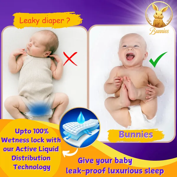 Bunnies_Super_Comfort_Pant_Style_Baby_Diapers,_Cotton_Ultra_Soft_Diaper_With_Leakage_Guard_&_Anti-Bacterial,_Moisture_Lock_Upto_12_Hrs,_Pack_Of_100_Diapers