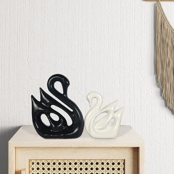 Black_And_White_Swan_Figurine_For_Home_Decor_Gifting_Pack_Of_2
