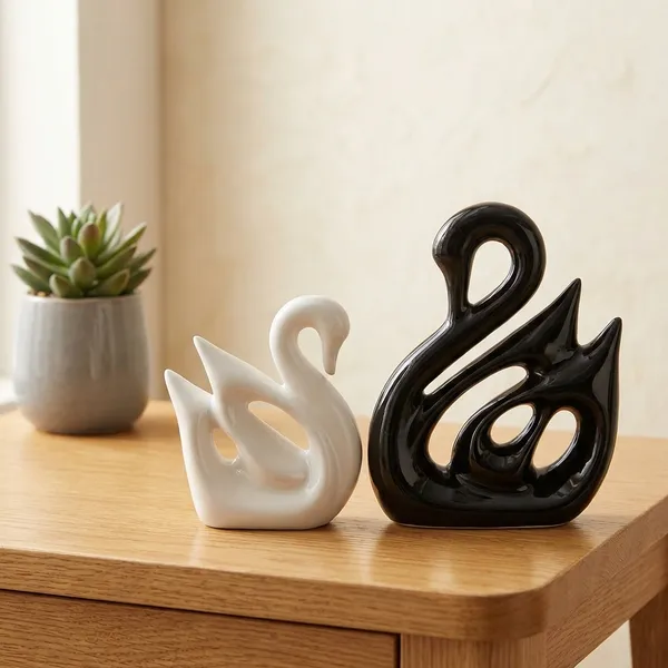 Black_And_White_Swan_Figurine_For_Home_Decor_Gifting_Pack_Of_2