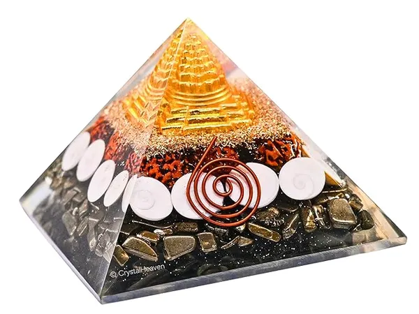 Laxmi_Money_Magnet_Pyrite_Pyramid_for_Home_|_Pyrite_with_Rudraksha,_Gomati_Chakra_&_Shree_Yantra_|_Vastu_Pooja_Item_for_Financial_Growth_&_Positive_Energy