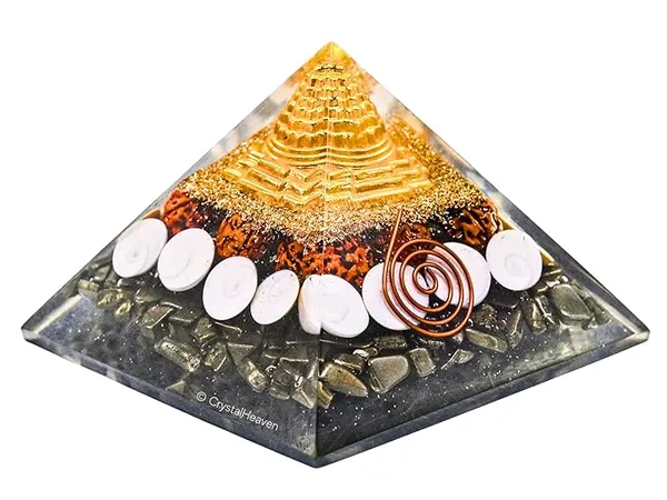 Laxmi_Money_Magnet_Pyrite_Pyramid_for_Home_|_Pyrite_with_Rudraksha,_Gomati_Chakra_&_Shree_Yantra_|_Vastu_Pooja_Item_for_Financial_Growth_&_Positive_Energy