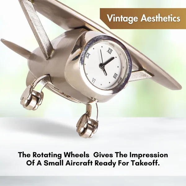Silver_Colour_With_White_Dial_Metal_Aeroplane_Clock_Paperweight_Showpiece_For_Home_Decor_And_Gifting